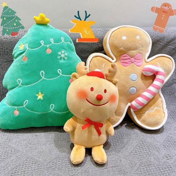 Pillow Plush Throwing Christmas Series Elk Five Pointed Star Gingerbread Man Room Room Living Asiento Decoración de la casa Pillo