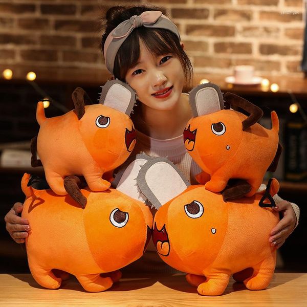 Oreiller Pochita peluche Anime tronçonneuse scie à chaîne homme Cosplay debout Orange chien peluche poupée accessoire enfants cadeau