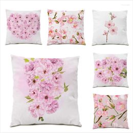 Pillow Polyester Linen Pilow Cover Fashion 45x45 S Couvertures décoratives de salon floral Décoration Velvet Fabric E0719