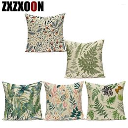 Oreiller Polyester plante verte tropicale feuille feuilles oreillers décoratifs couverture pour canapé maison Capa De Almofadas salon décor