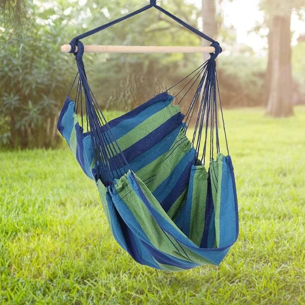 Oreiller en toile portable hamac de loisirs Stripe chaise suspendue swing randonnée campin