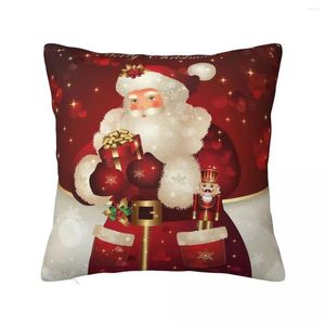 Kussen ansichtkaart kerst kerstman kussensloop afdrukken polyester cover decor throw case home ritsed 45 45 cm