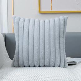 Funda de almohada práctica con diseño de rayas, funda cuadrada con forma de piel sintética para sofá