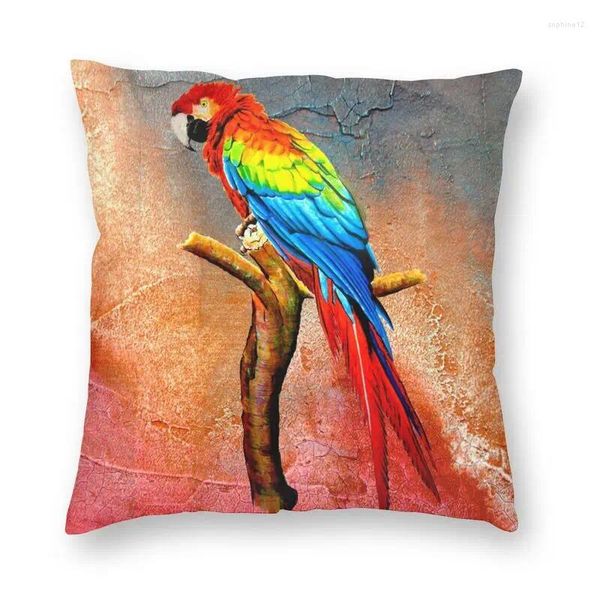 Pillow Pretty Macaw Parrot Bird Cover 45x45 Décoration Print Animal Throw pour le salon deux côtés