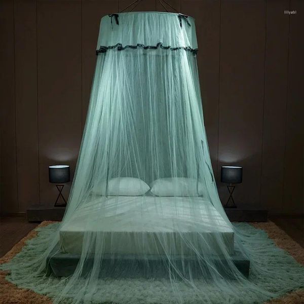 Almohada Princess Mosquito Net Canopy con encaje - Colgando Anti Insectos Cortina para cama doble Lona Ventana Tienda Home Garden