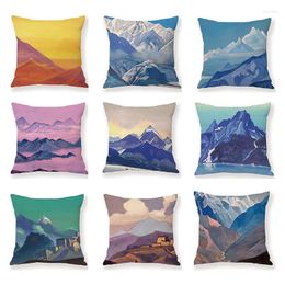 Princer Princet Snowy Mountain Sunset Couset coloré couverture vintage pour le canapé de bureau.