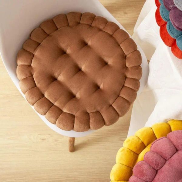 Color sólido protector de almohada asiento de diseño de galletas adorables para El