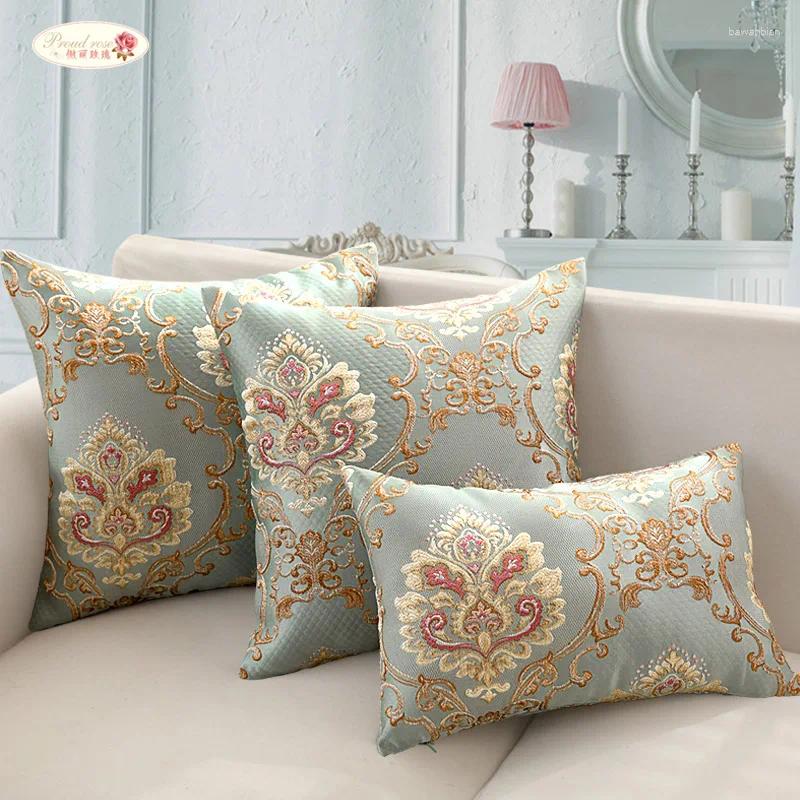 Pillow Proud Rose European Pillowcase Waist Jacquar Sofa Back Rectangular Pillowcases Living Room Car Pillowslip