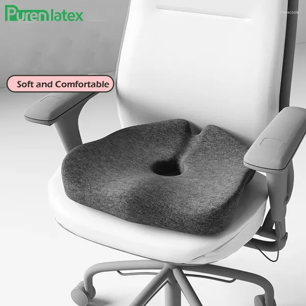 Oreiller Purenlatex Memory Mousse coccyx chaise confort siège orthopédique pour le coccyx du bas du bas et le soulagement de la douleur sciatique