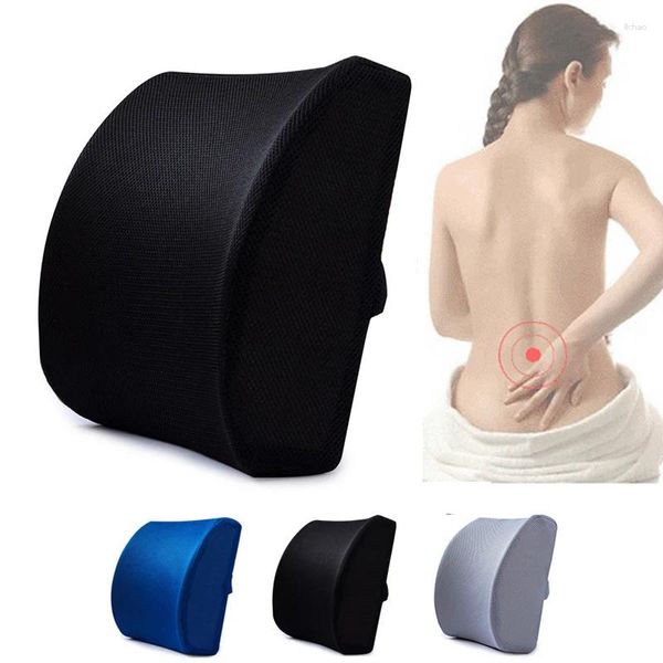 Almohada QWE123 Masajeador de espalda Cintura para silla de automóvil Oficina en casa Aliviar el dolor lumbar firme con correa extensora