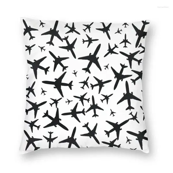 Aviones de almohada de aviones aleatorios cubre la decoración del sofá decoración aviación luchador piloto cuadrado de lanzamiento 40x40