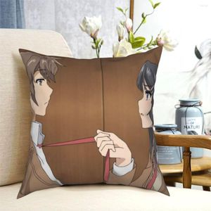 Kussen Rascal droomt niet van meisje Senpai Pillowcase Gedrukte stofomslag Decoratie Azusagawa Sakuta Case