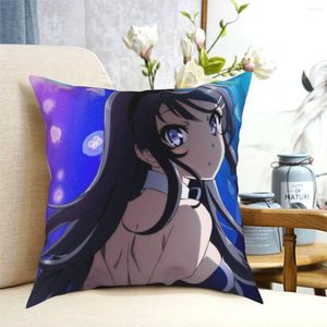 Kussen Rascal droomt niet van meisje Senpai Pillowcase Soft Polyester Cover Gift Sakurajima Mai Case 40x40cm