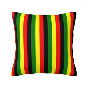Oreiller rasta couleurs rouge vert or vif couleur luxe rayée couvre les couvertures de chambre décoration de chambre Jamaïcaine pour canapé
