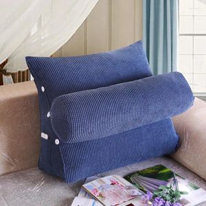 Oreiller de lecture, coussin de dossier, coussin lombaire, lit, chaise de bureau, Support de repos avec poche latérale