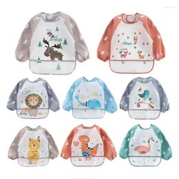 Kussen ontvangende maaltijdtas baby peuter coveralls flippen over de omgekeerde dressing slabbetjes van de kinderen Baberos Bib