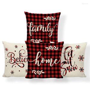 Kussen rood kerstcovers boerderijdecoratie Merry Hello Jolly Holiday Decor Throw Case for Home