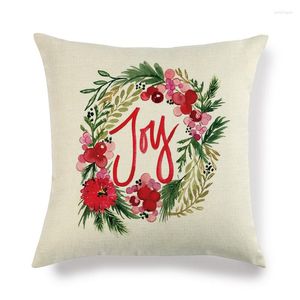 Kussen rode bloem fauxlinen dekking voor bankje zoete hart decoratieve vreugde vrede pillowcase huis woonkamer decor 45x45 cm