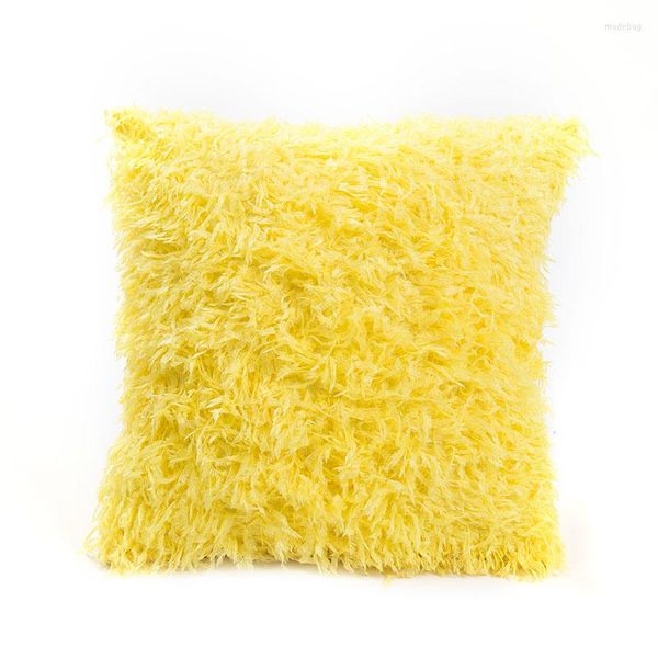 Oreiller Rouge Jaune En Peluche Couvre Aucun Intérieur Capa Almofada Carré Décoratif Pour La Maison Dec Siège De Voiture X50