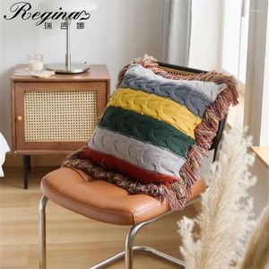 Oreiller Regina boho franges décoratifs lit de lit de luxe en laine douce en laine en tricot en tricot décor canapé chaise de chaise