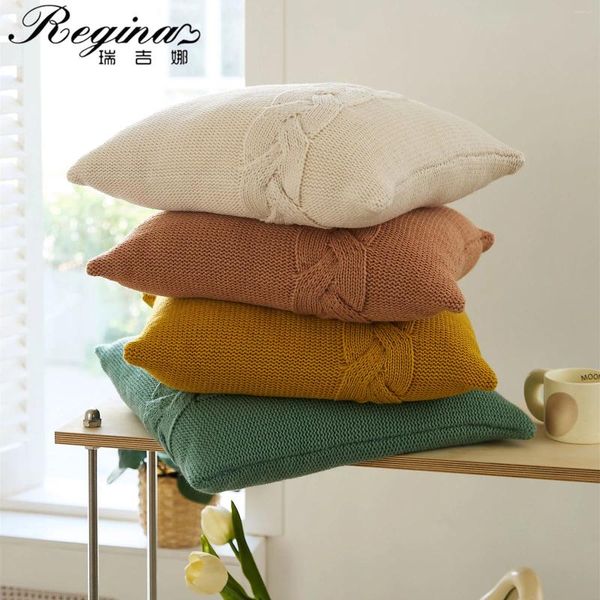 Oreiller REGINA marque nordique Twist Design étui doux moelleux acrylique tricoté couverture de jet décoratif à la maison canapé
