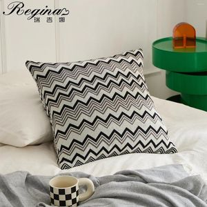 Kussen REGINA Wave Stripe Design Cover Home Decor Superzacht katoenen hoes voor slaapbank Gebreide sprei