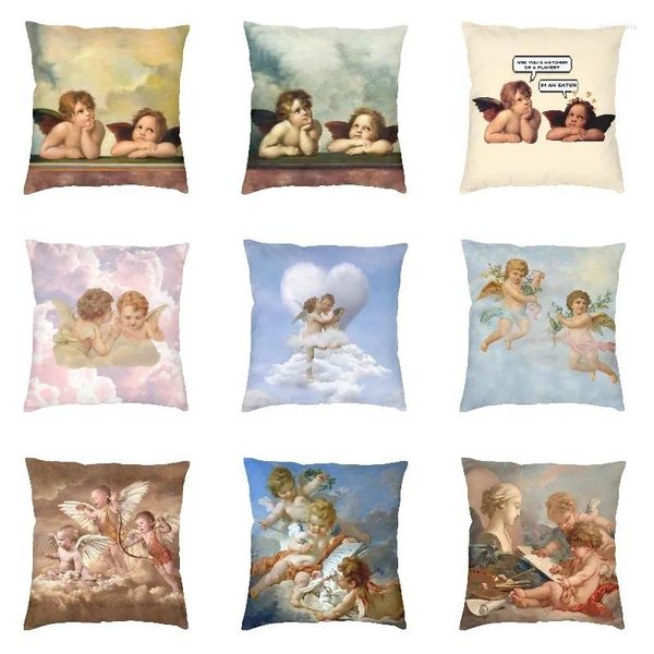 Oreiller Renaissance Angels Winged chérubs Throw Covers Decor Home Arestage Outdoor S Outdoor Scase Scase