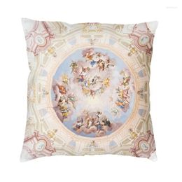 Oreiller Renaissance plafond art jet de lancement 50 cm pour le salon canapé vintage dieux anges couverture fresque