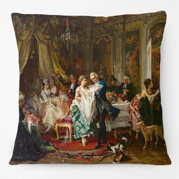 Almohada retro europeo famosos pinturas al óleo retratos de la cubierta del dormitorio decorativo del dormitorio