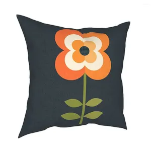 Pillow Retro Flower Orange Charcoal Case Decoration Modern Abstract Cover Thout pour canapé Impression double face