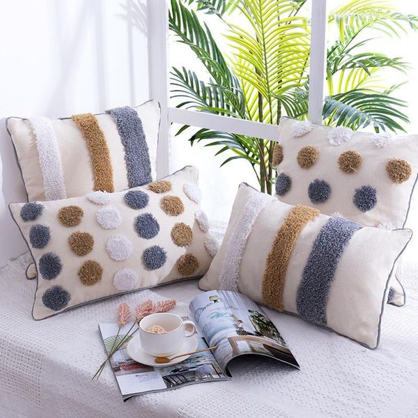 Oreiller rétro Style marocain velours tufté couverture jeter étui 45x45cm carré Boho décor à la maison pour canapé chaise lit salon