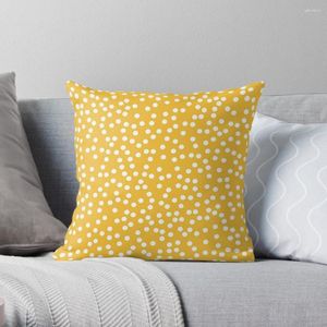 Almohada Retro Mostaza Amarillo Y Blanco Lunares Tiro Sofá S Cubre Cubierta De Lujo Decorativo