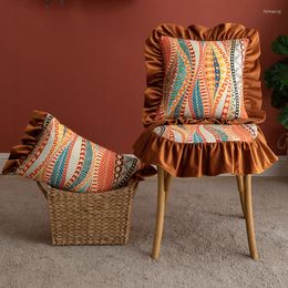 Kussen retro ruches sofa cover European klassieke etnische stijl bedrukte stoel thuiskamer decoratieve kast