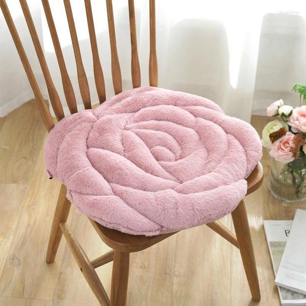 Oreiller en peluche en forme de Rose, chaise antidérapante épaisse, sol doux pour le bureau et l'hiver