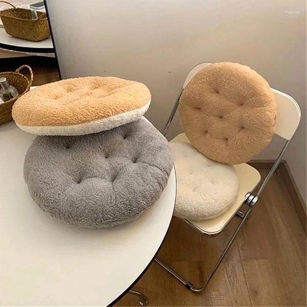 Almohada redonda en forma de galleta asiento suave para sala de estar sofá silla de oficina dormitorio peluche relleno piso decoración del hogar