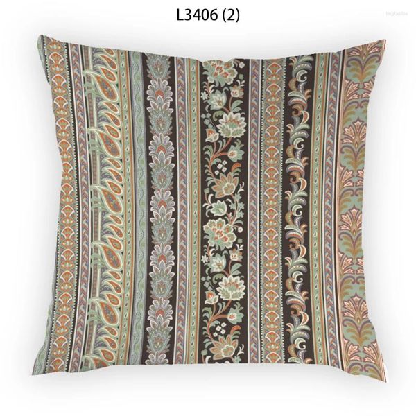 Oreiller à motif Floral russe, couverture en velours rétro, décoratif en polyester et lin, Style Boho, Textile assis E2099G