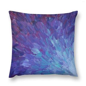 Kussenschalen van een andere kleur - abstracte acryl schilderen aubergine zee oceaan golven kleurrijke worp kisten