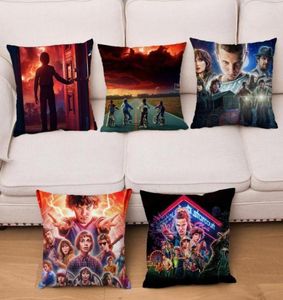 Oreiller SciFi Stranger Things 1 2 Housse de coussin 45 Super doux court en peluche taie d'oreiller dessin animé oreillers cas décor à la maison Covers7237195