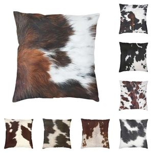 Kussen Scottish Highland Cowhide Texture Cover 3D Print Animal Hide Leather Throw Case Sofa Car Cars Home Decor