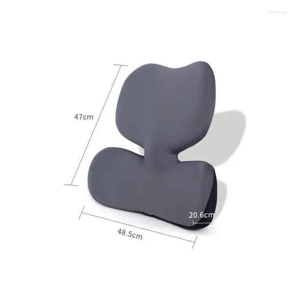 Almohada de artefacto sedente Mat de color sólido respaldo lumbar Memoria de conducción Cintura de algodón para protección