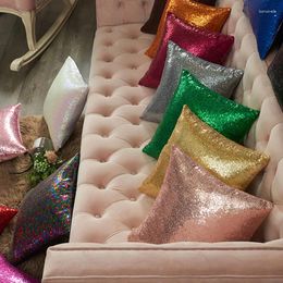 Almohada de lentejuelas color de boda año navideño cubierta de sofá silla de oficina impermeable 40x40cm
