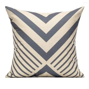 Oreiller en argent gris gris cercle triangle Stripe Stripe Geometric Linen tai-oreiller couvercle de canapé à la maison can40x40 50x50