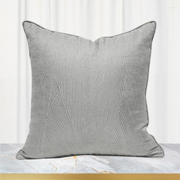 Housse de coussin gris argenté 50x50 45x45, taie d'oreiller en Jacquard de haute précision, décoration de luxe pour canapé El