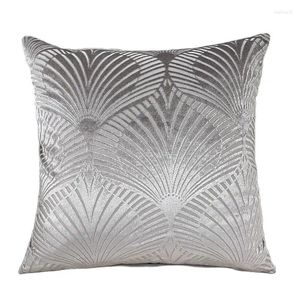 Almohada plateada gris jacquard cubierta geométrica sofá corta decorativa de terciopelo