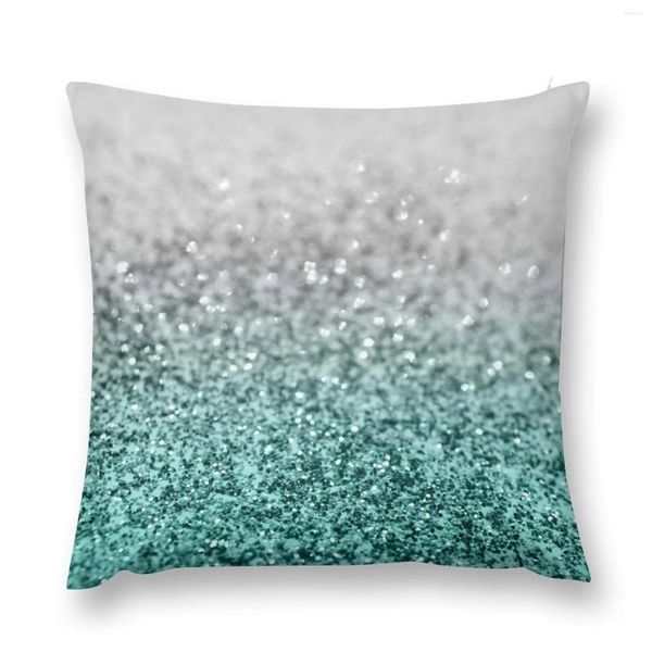 Oreiller Argent Sarcelle Océan Glitter Glam #1 (Faux Glitter) #shiny #decor #art Throw Decor Cases Décoratif