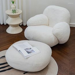 Oreiller simple crème grande chaise à bascule blanche salon Internet canapé paresseux rouge