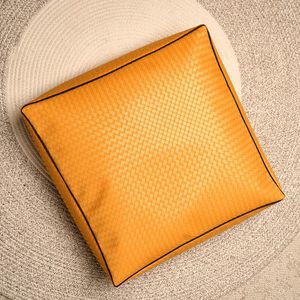 Almohada Tejido simple Patrón Cuero Engrosado Sofá Futón Sala de estar Balcón Tatami Colchón Piso Color sólido Sentado