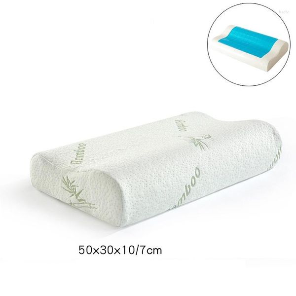 Almohada para dormir cómoda cama ortopédica espuma viscoelástica curva ergonómica cuello Cervical cojín ropa de cama almohadilla de descanso 50x30 CM