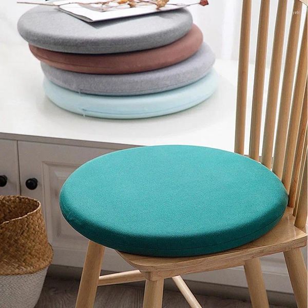 Almohada lento rebote memoria espuma silla de oficina asiento de tela amigable para la piel redonda extraíbles y lavables tatami s