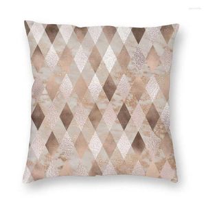 Kussen klein koper en blush rose goud marmer argyle gooi cover home decor textuur kussencover voor woonkamer